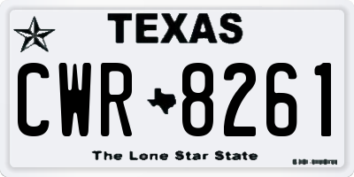 TX license plate CWR8261