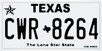 TX license plate CWR8264