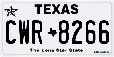TX license plate CWR8266