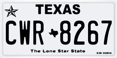 TX license plate CWR8267