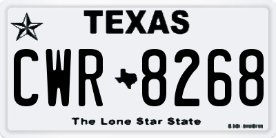 TX license plate CWR8268