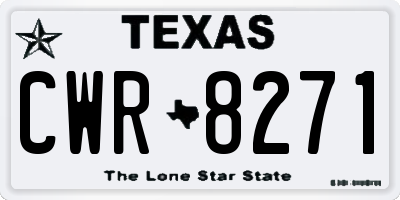 TX license plate CWR8271