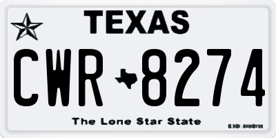 TX license plate CWR8274