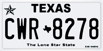 TX license plate CWR8278