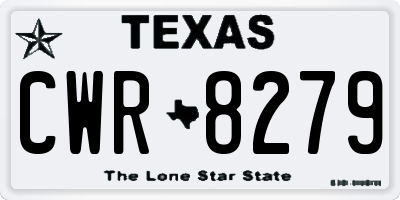 TX license plate CWR8279