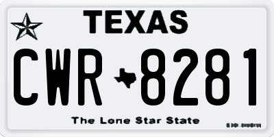 TX license plate CWR8281