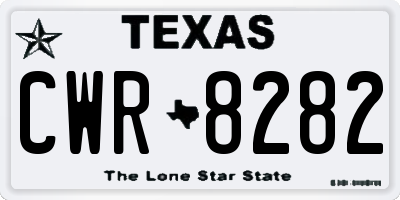 TX license plate CWR8282