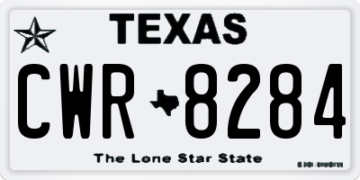 TX license plate CWR8284