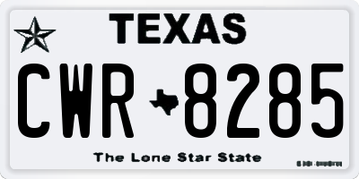 TX license plate CWR8285