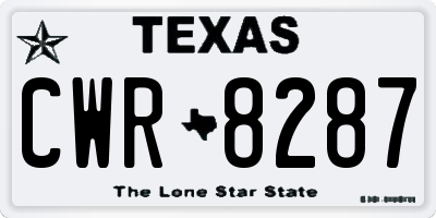 TX license plate CWR8287