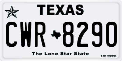 TX license plate CWR8290
