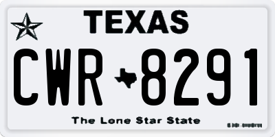 TX license plate CWR8291