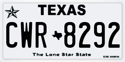 TX license plate CWR8292