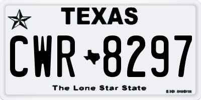 TX license plate CWR8297