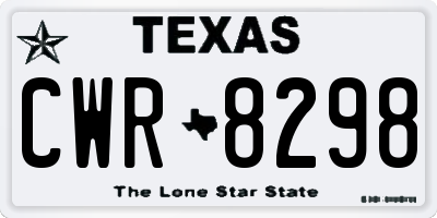 TX license plate CWR8298