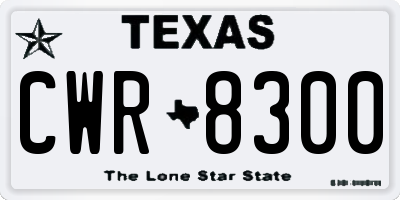 TX license plate CWR8300