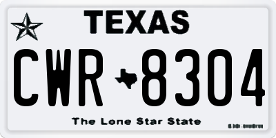 TX license plate CWR8304