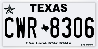 TX license plate CWR8306