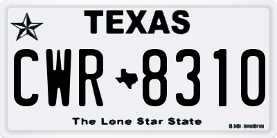 TX license plate CWR8310