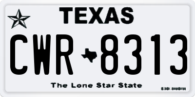 TX license plate CWR8313