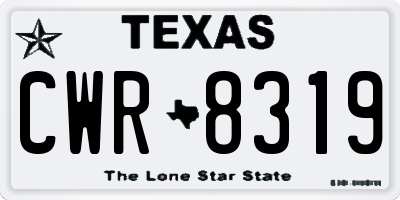 TX license plate CWR8319