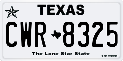 TX license plate CWR8325