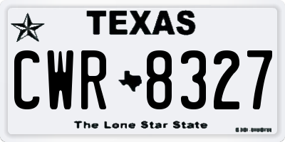 TX license plate CWR8327