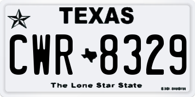 TX license plate CWR8329
