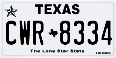 TX license plate CWR8334