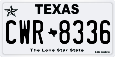 TX license plate CWR8336