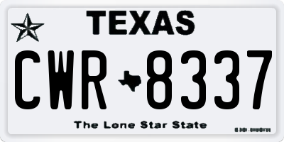 TX license plate CWR8337