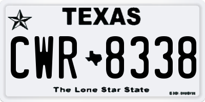 TX license plate CWR8338