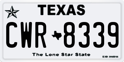 TX license plate CWR8339