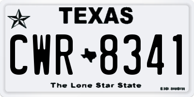TX license plate CWR8341