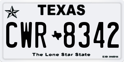 TX license plate CWR8342