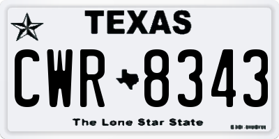 TX license plate CWR8343