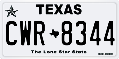 TX license plate CWR8344