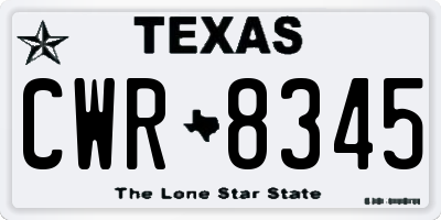 TX license plate CWR8345