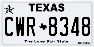 TX license plate CWR8348