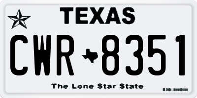 TX license plate CWR8351