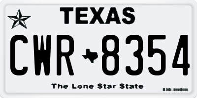 TX license plate CWR8354