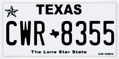 TX license plate CWR8355
