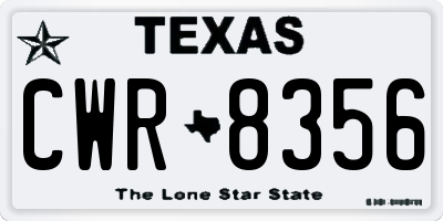 TX license plate CWR8356
