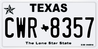 TX license plate CWR8357
