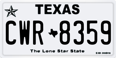 TX license plate CWR8359