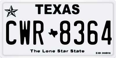 TX license plate CWR8364