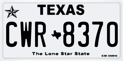 TX license plate CWR8370
