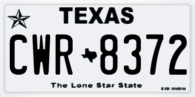 TX license plate CWR8372