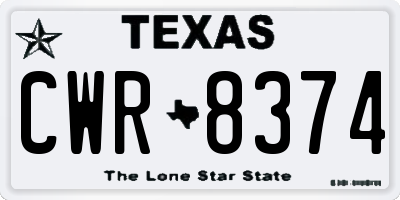 TX license plate CWR8374