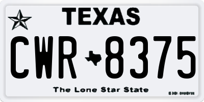 TX license plate CWR8375